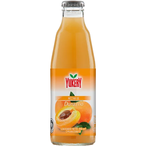 [1012523] YUKERY DURAZNO Botella 250 ml x 12 Uds.